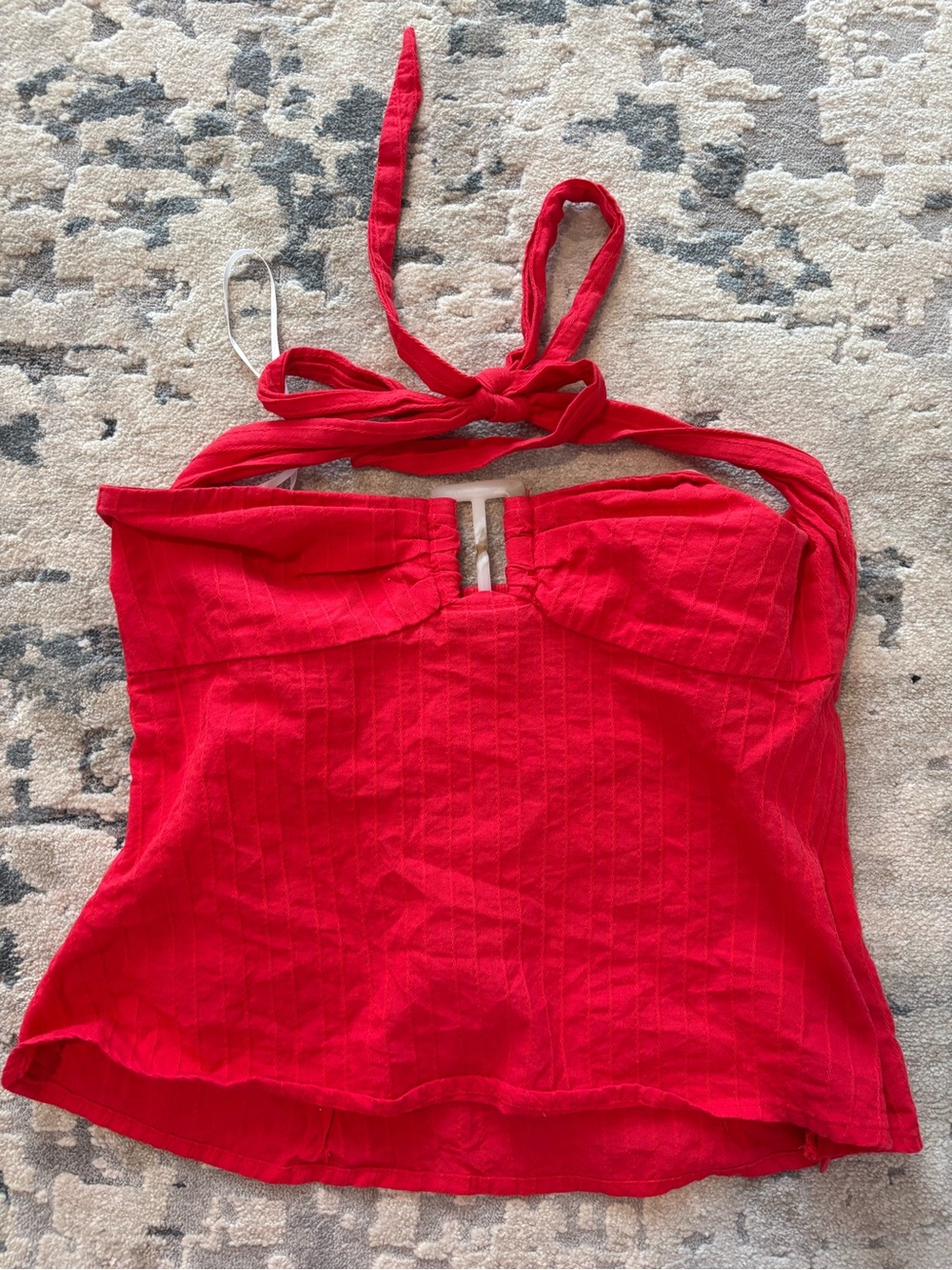 Princess Polly Red Halter Camisole with Front Cutout